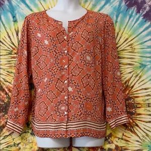 Talbots Light Pink Pattern Blouse